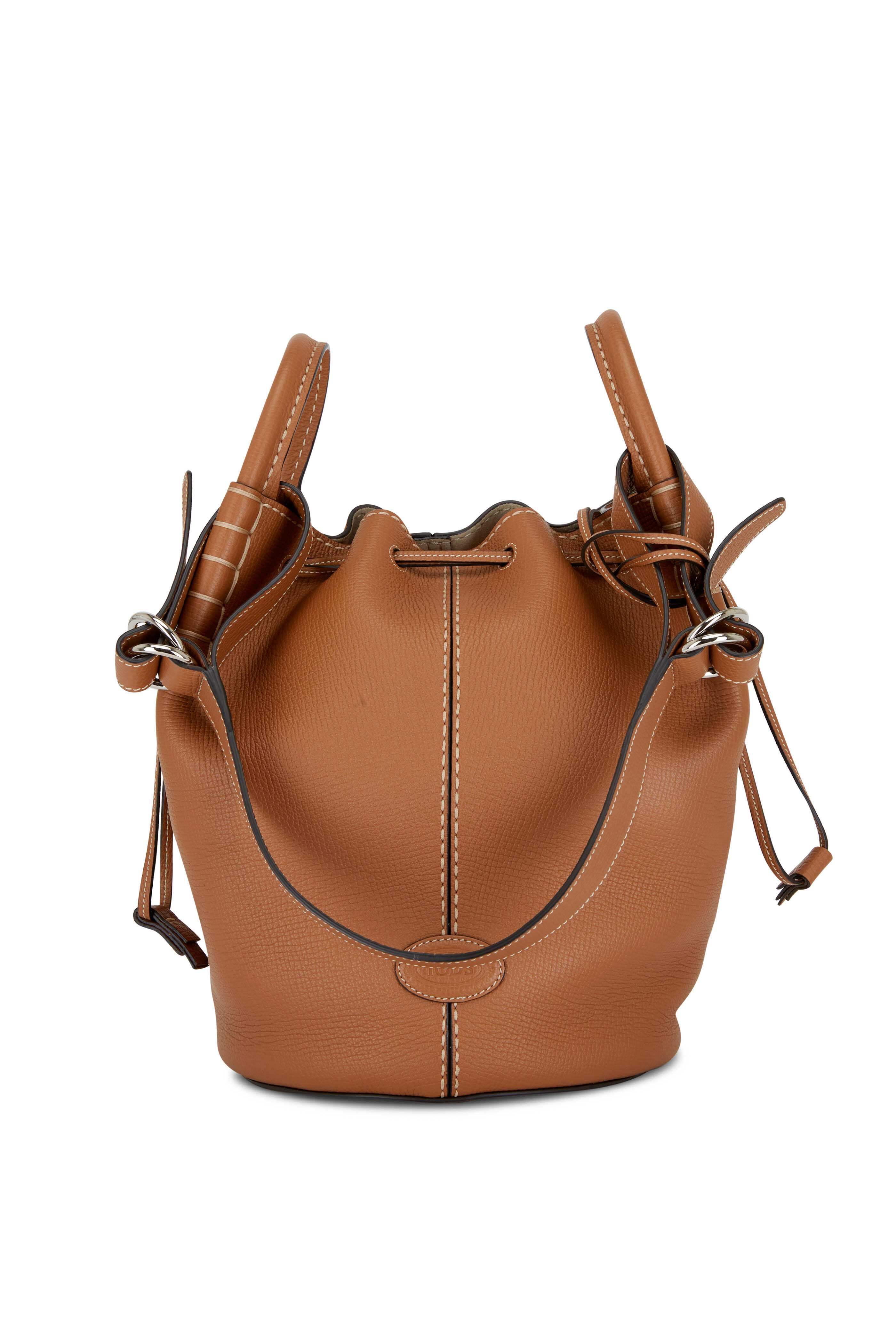【関税&送料込み】Tod'S Leather Medium Bucket Bags Tod's - Kenia Brown Leather Medium Bucket Bag | Mitchell Stores