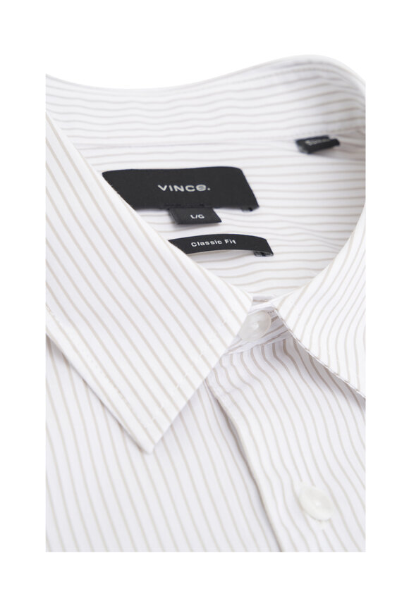 Vince - Optic White & Storm Cloud Stripe Shirt