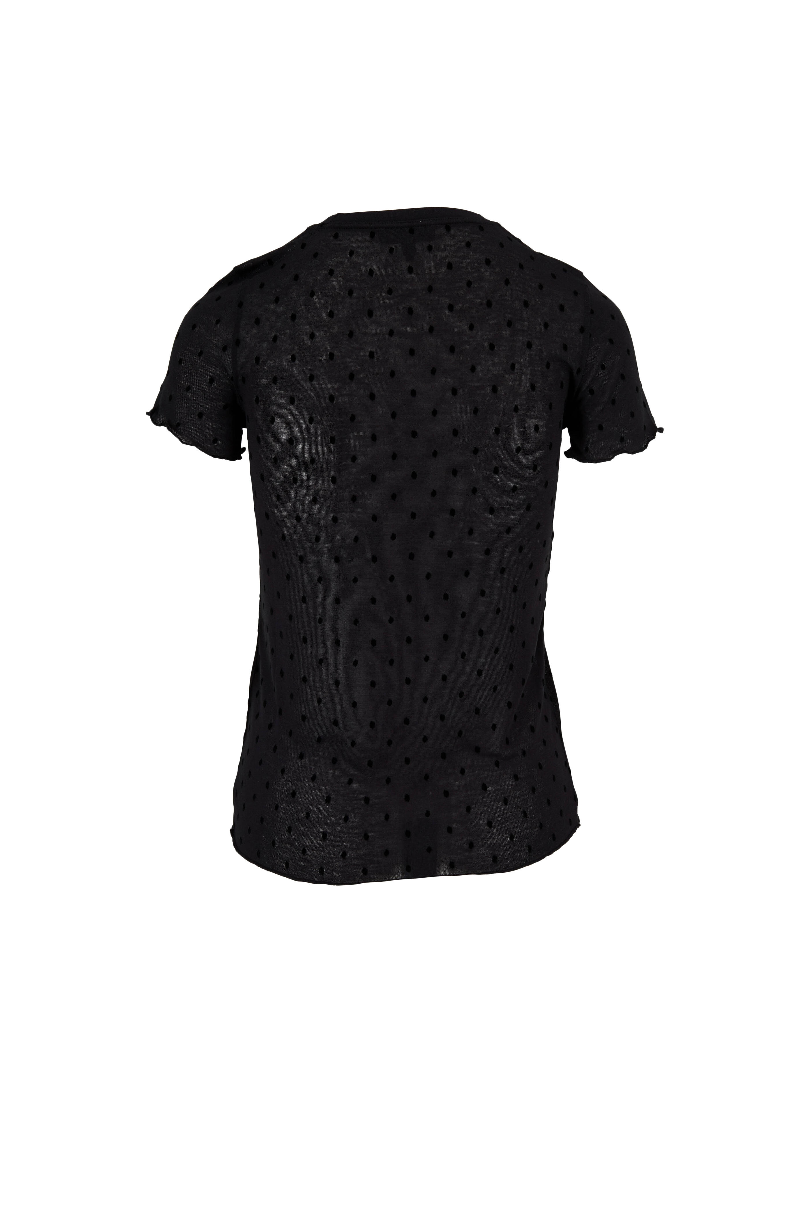 Rag & Bone - Bre Black Swiss Dot Short Sleeve T-Shirt