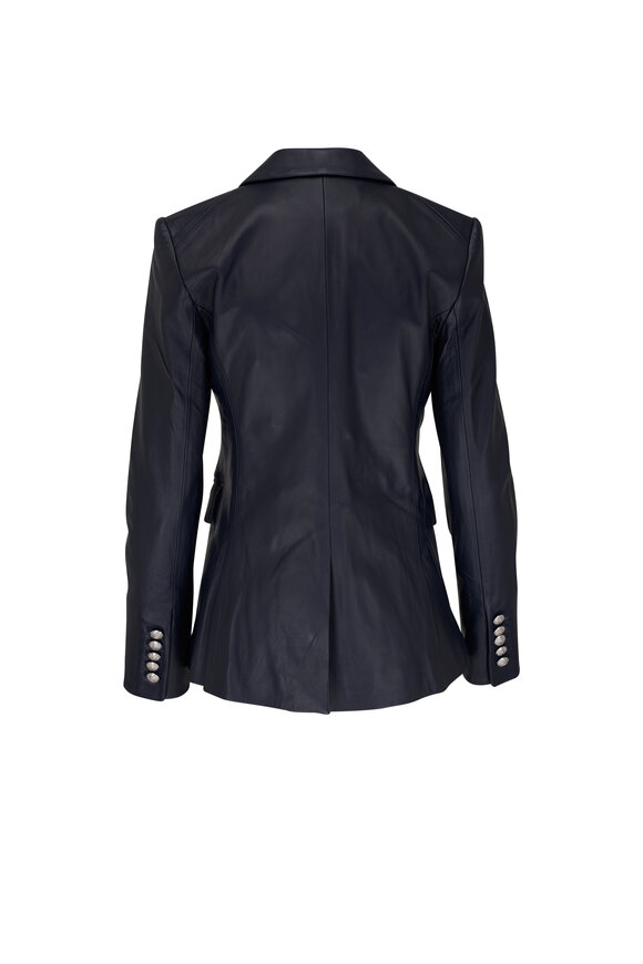 Veronica Beard - Miller Navy Leather Dickey Jacket