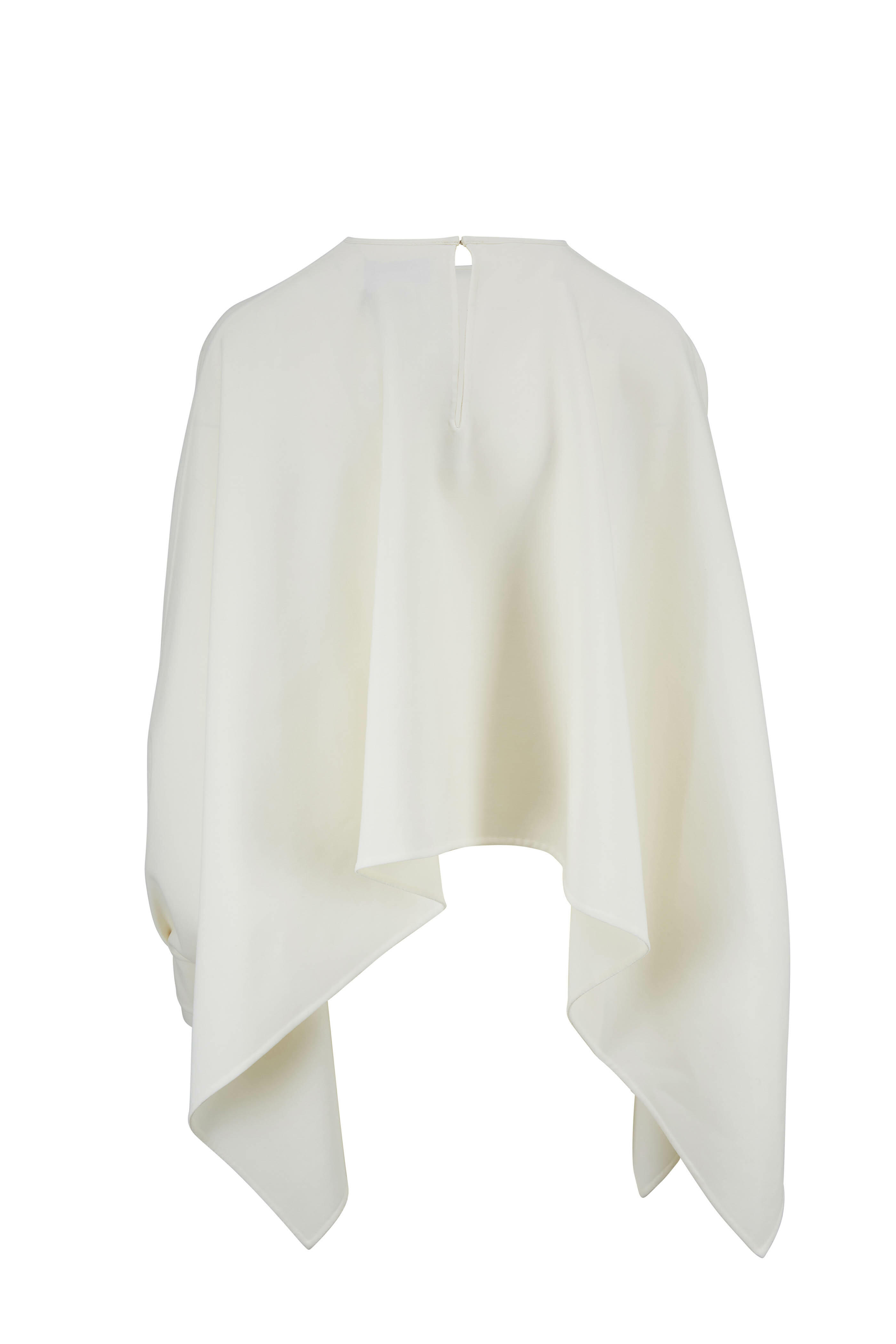 Oscar de la Renta - Ivory Stretch Wool Long Sleeve Cape