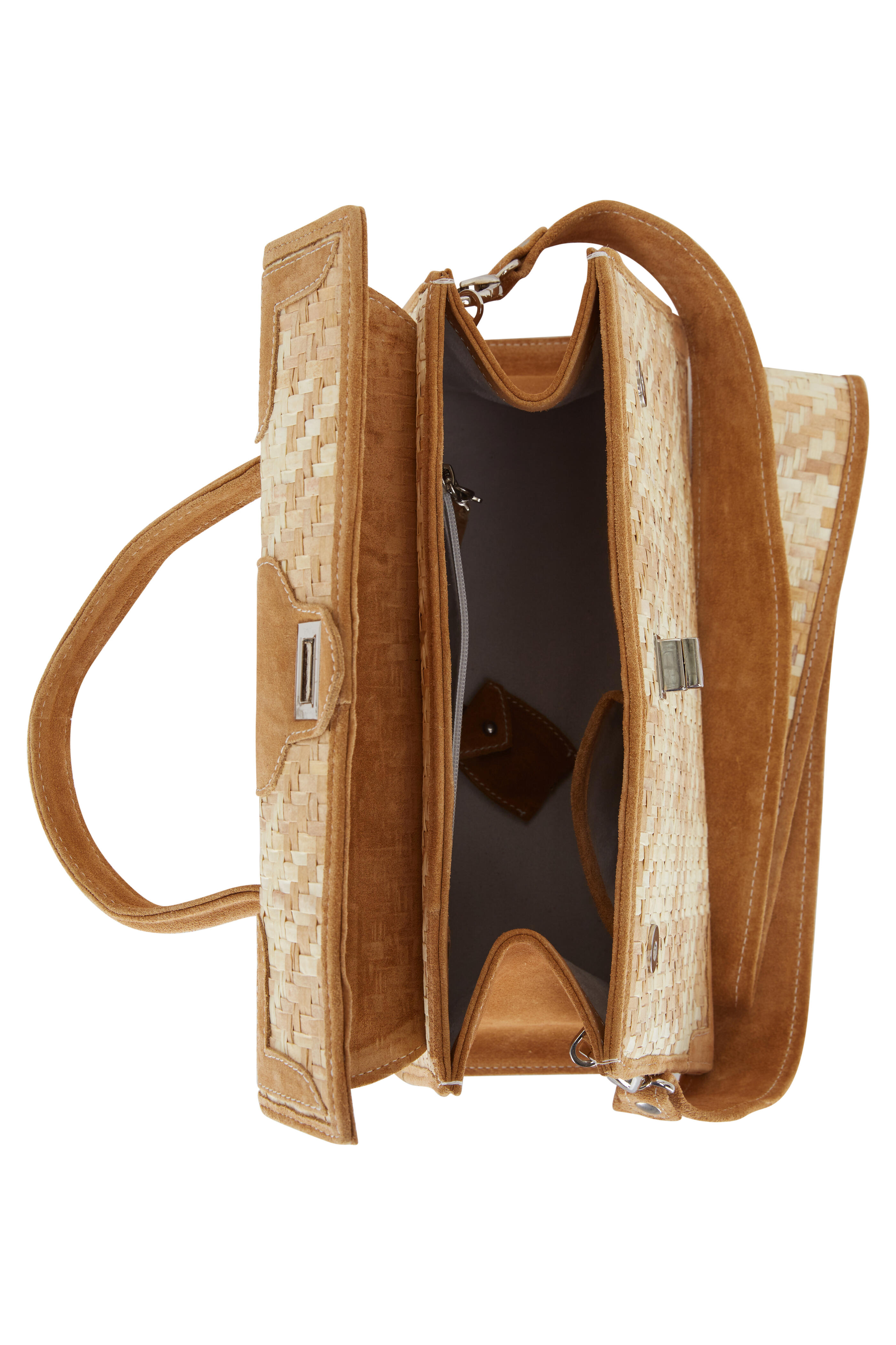 Marquise Paris - Lumière Honey Straw & Suede Shoulder Bag