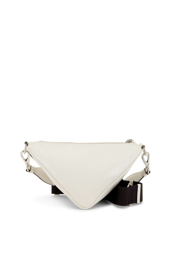 Prada - White Embossed Leather Triangle Bag