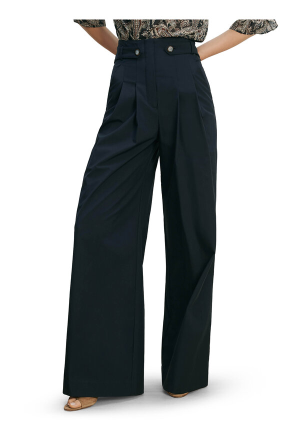 Veronica Beard Allman Navy Wide Leg Pant - view 4