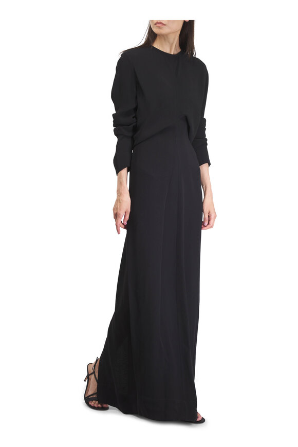 Gianvito Rossi Black Satin Strappy Sandal, 70mm - view 3