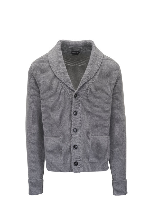 Tom Ford - Navy Wool Blend Quarter Zip Pullover | Mitchell