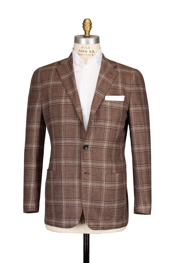 Kiton Brown Windowpane Sportcoat - view 2