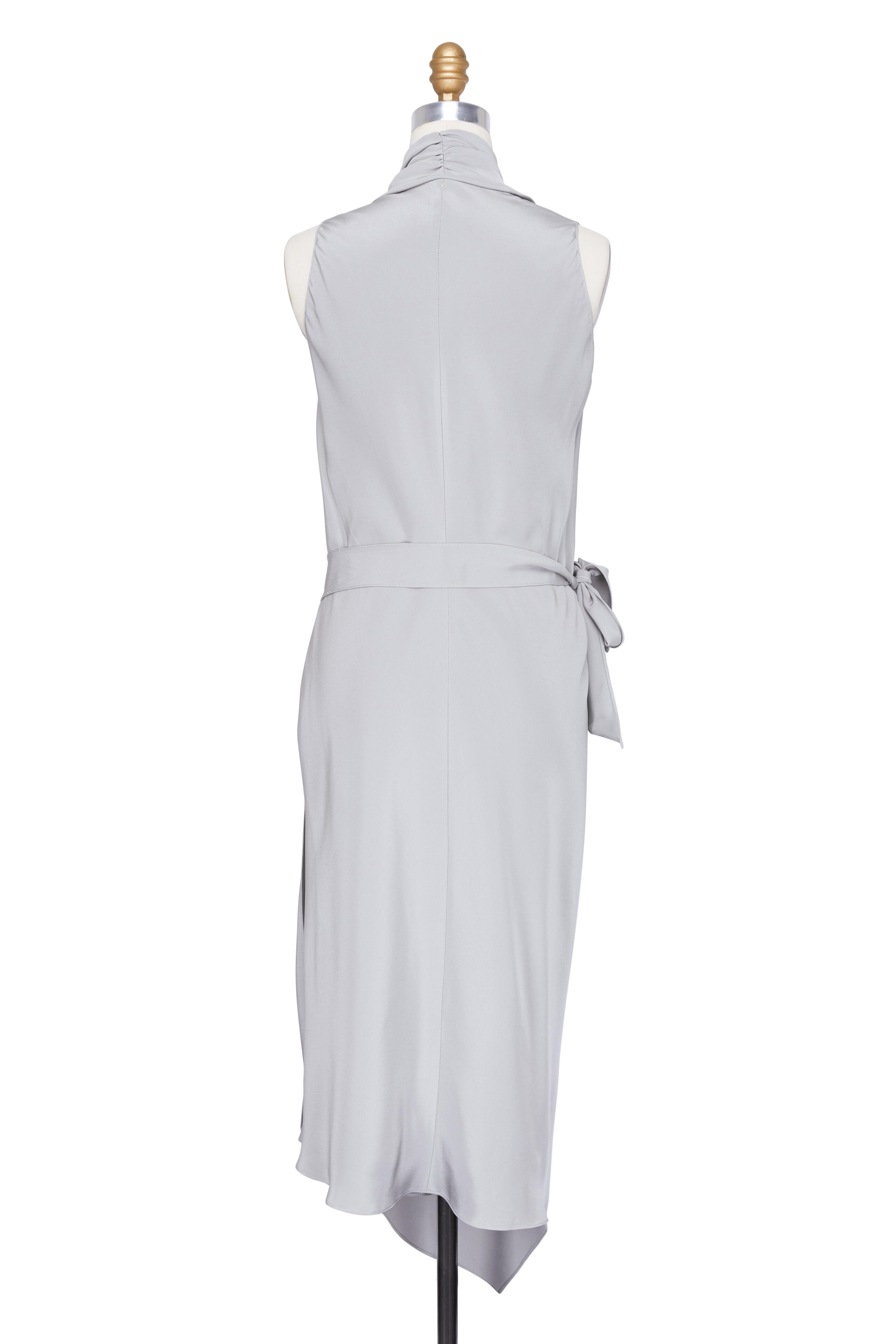 Peter Cohen - Victor Light Grey Silk Wrap Dress