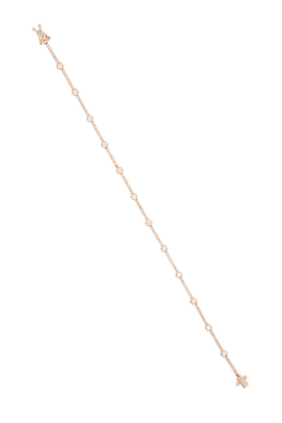 Kai Linz 14k Rose Gold White Diamond Connect Bracelet