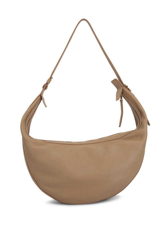 Khaite - Augustina Hazelnut Leather Hobo Bag 