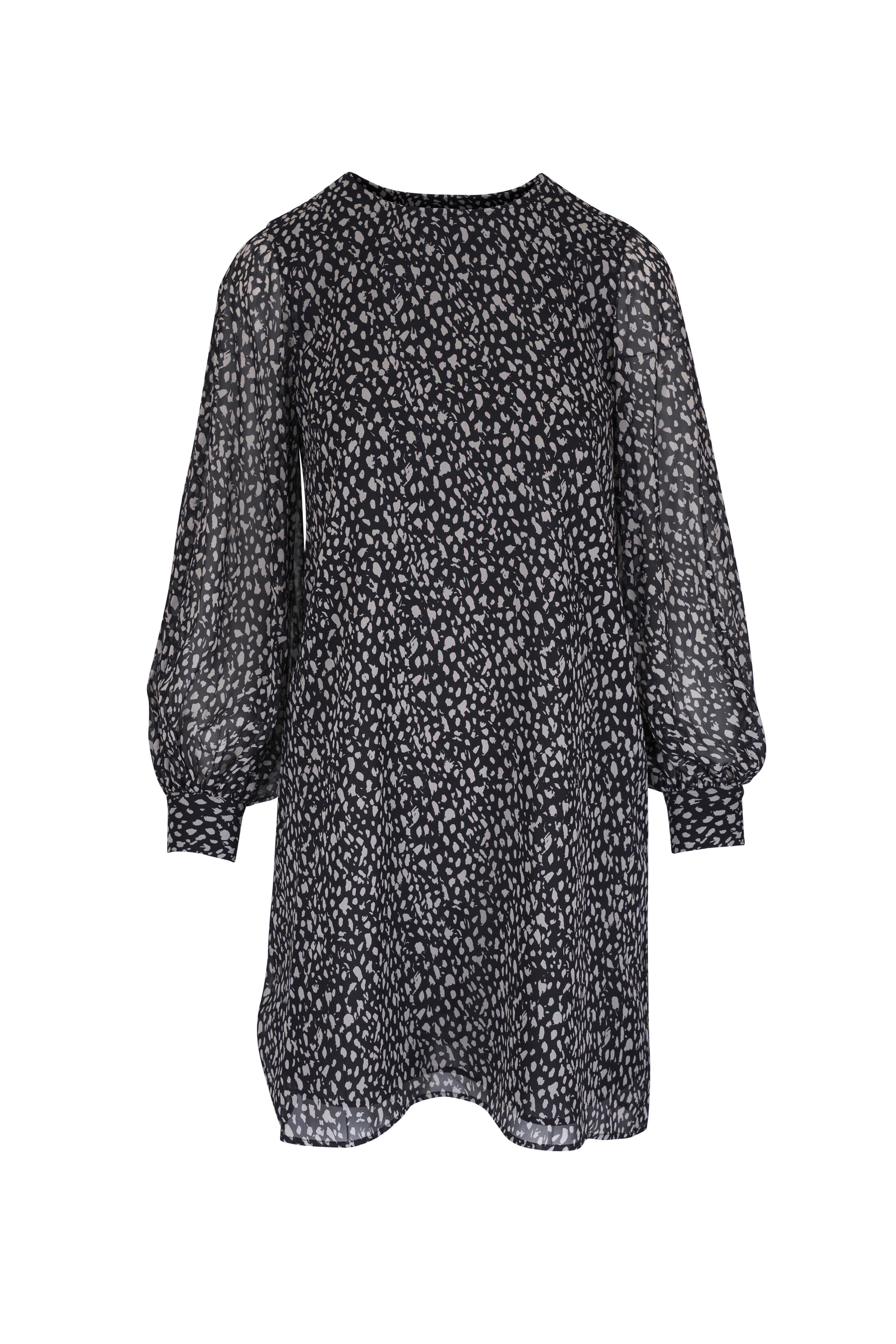 Nili Lotan - Prarie Black & Stone Silk Mini Dress