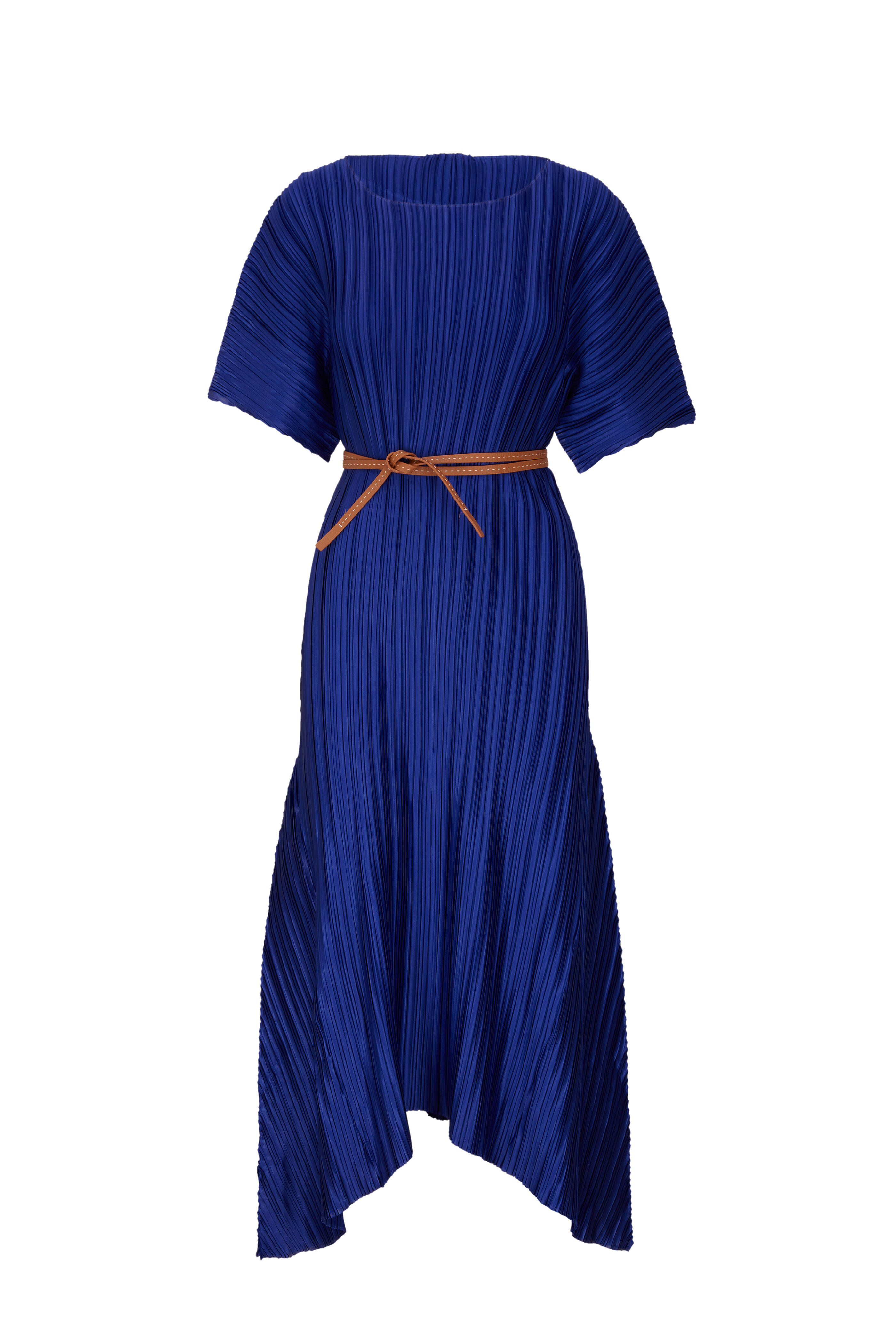 Lafayette 148 New York - Braxton Royal Blue Pleated Belted Dress
