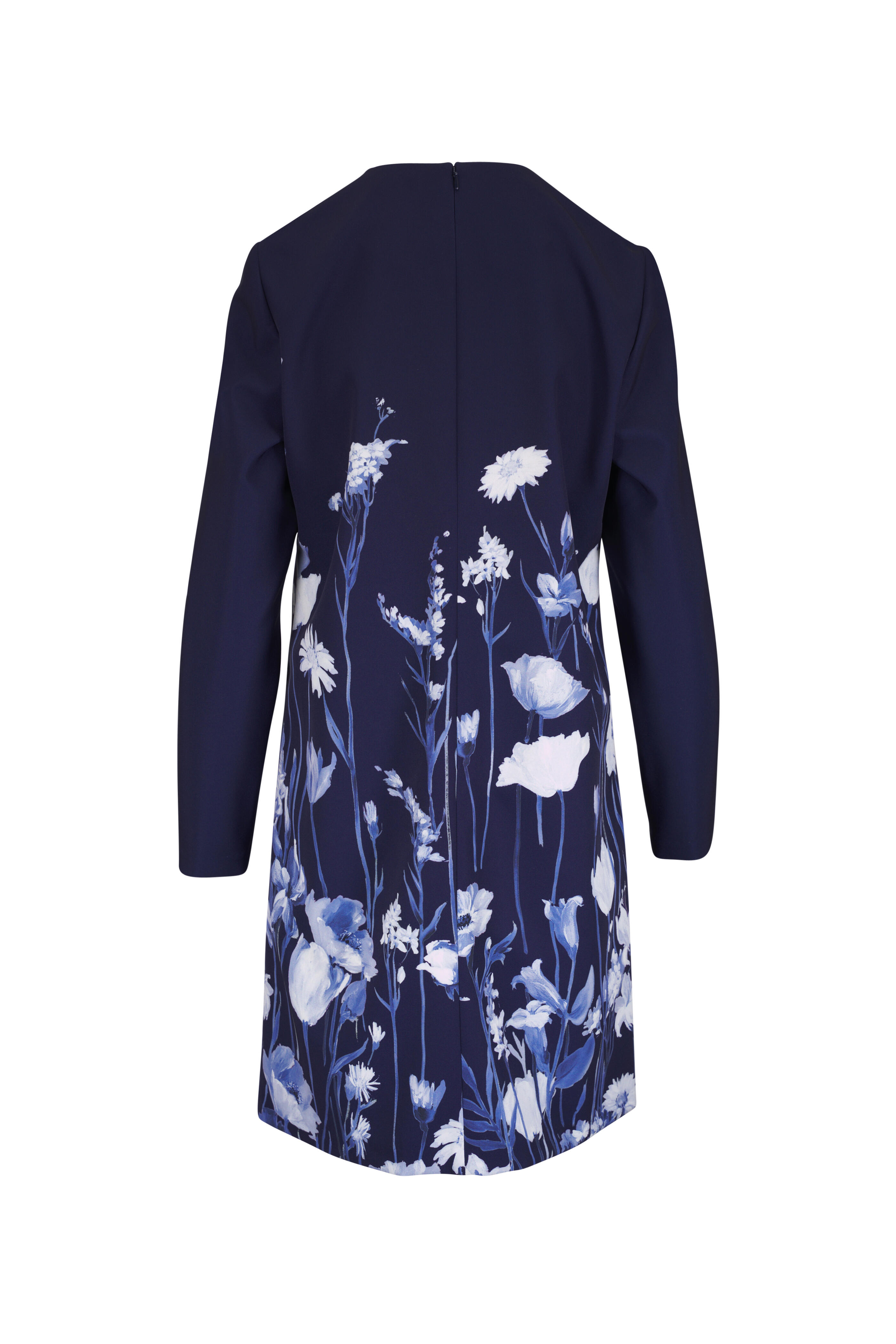 Lela Rose - Kelly Navy Multi Floral Crepe Dress