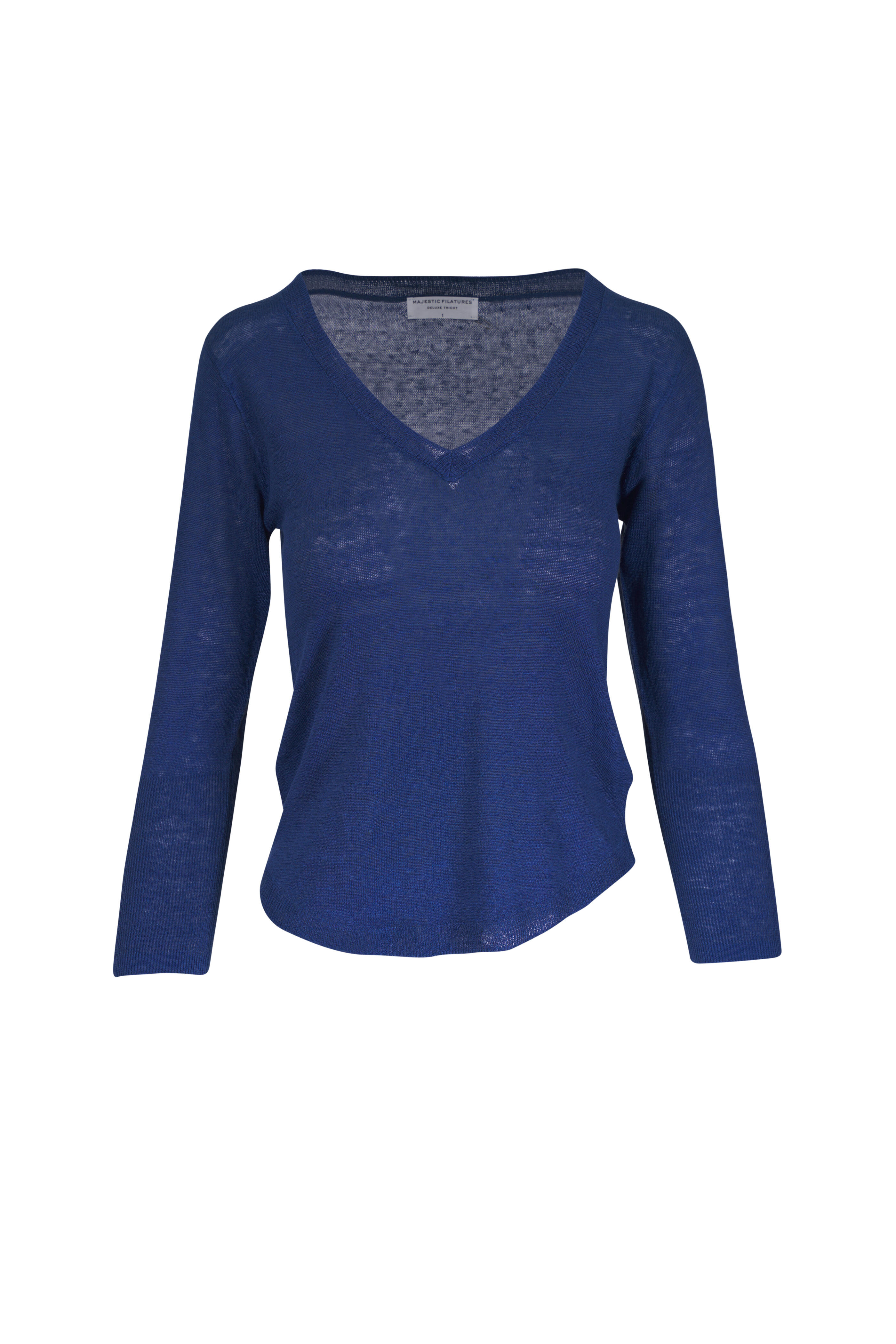 Tシャツ・カットソー MD75 SS24 LINEN T-SHIRT (MD10277 BASIC BLUE) T-shirt with buttons colour blue | Liu Jo