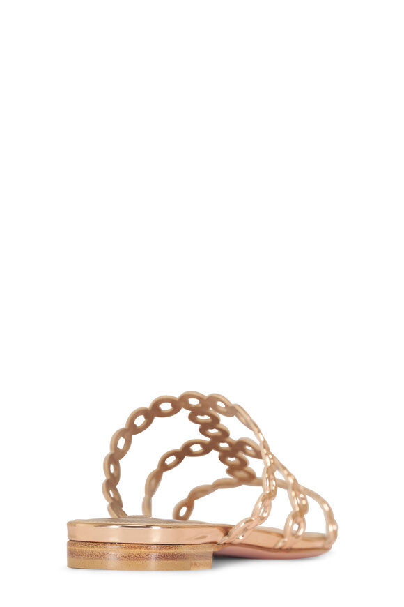 Aquazzura Infinity Rose Gold Chain Flat Slide - view 4