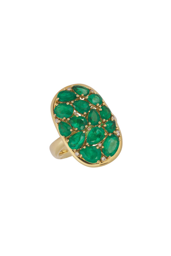 Sutra 18k Yellow Gold Emerald Ring - view 1