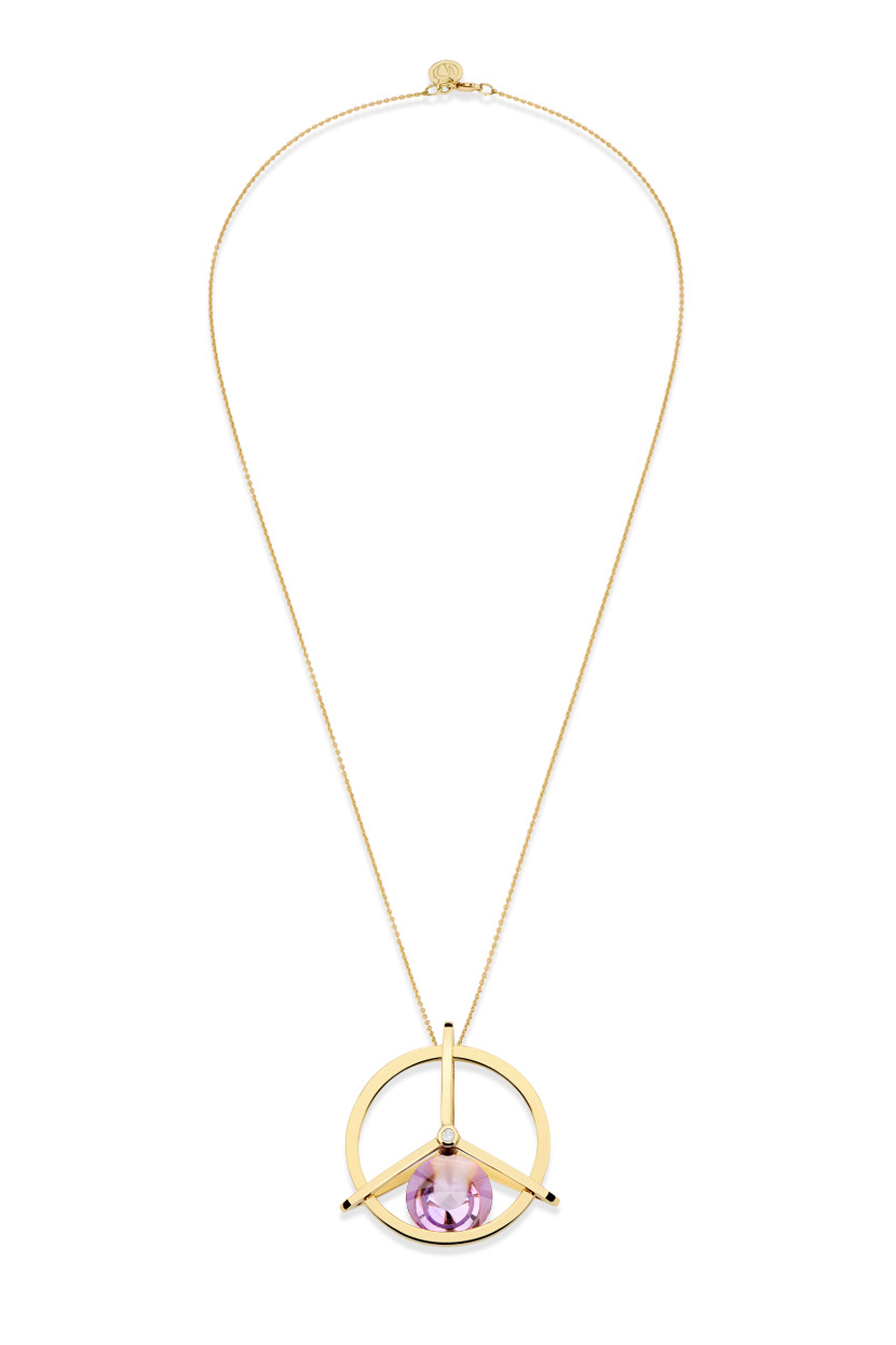 Yael Sonia - Small Spinning Top Amethyst Pendant