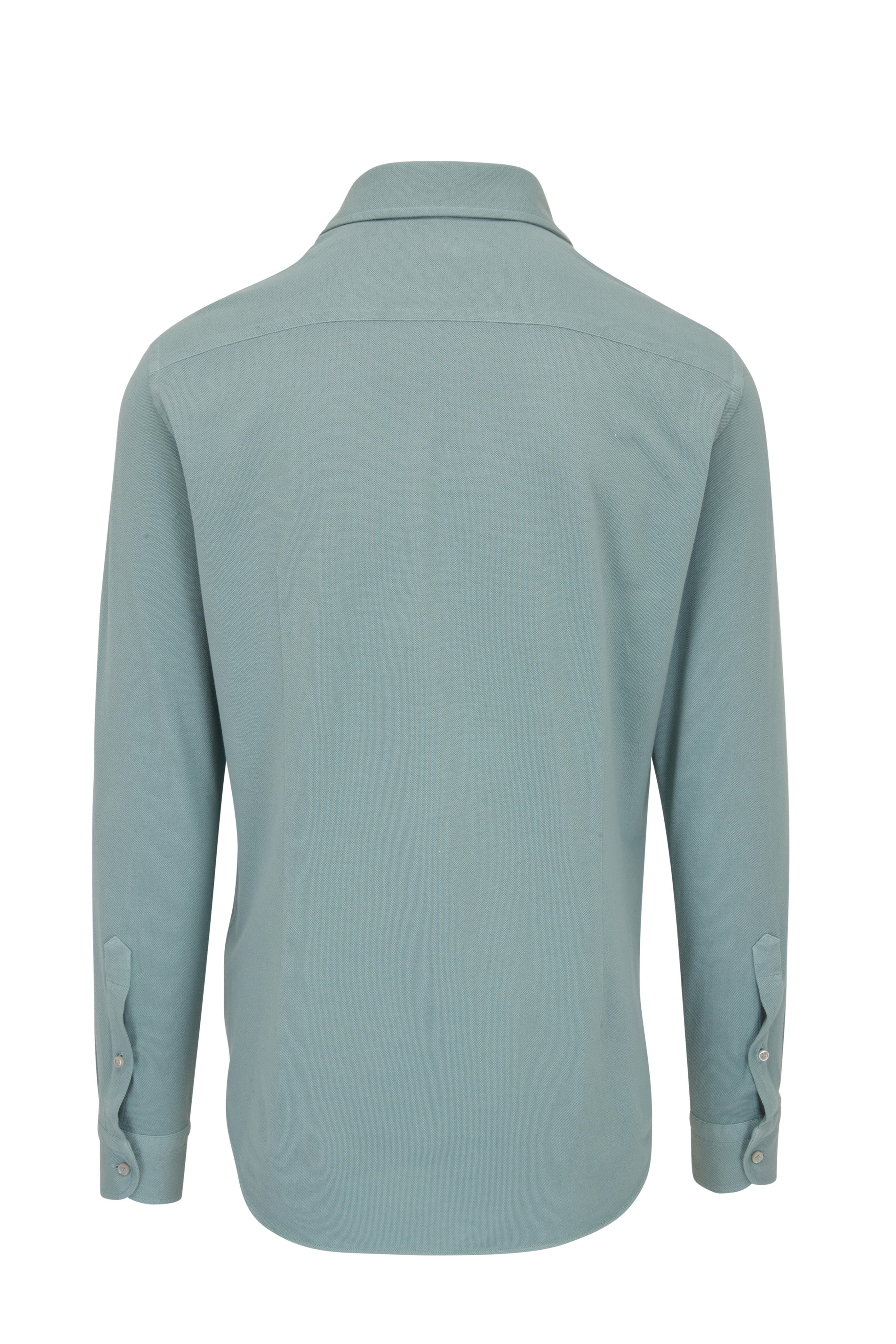 Loro Piana グリーントップス Loro Piana - Andrew Green Jersey Piqué Knit Shirt