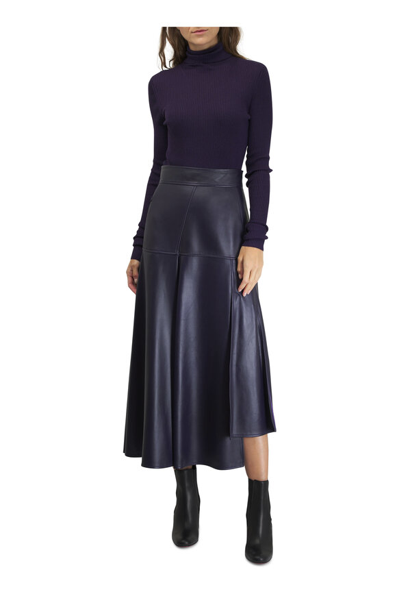 Akris - Dark Purple Cashmere & Silk Turtleneck 