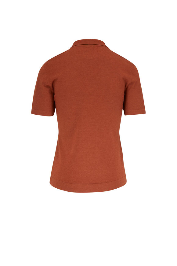 Akris - Terra Knit Short Sleeve Polo Zip Top