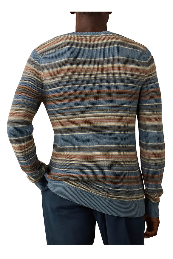 Faherty Brand Teal Sands Stripe Sunwashed Crewneck Sweater - view 4