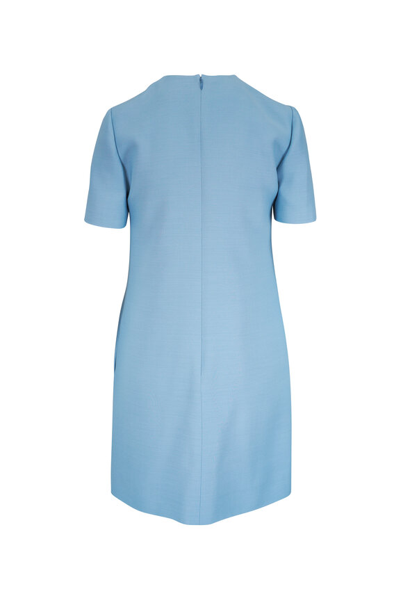 Valentino Light Blue Crepe Couture Mini Dress - view 3