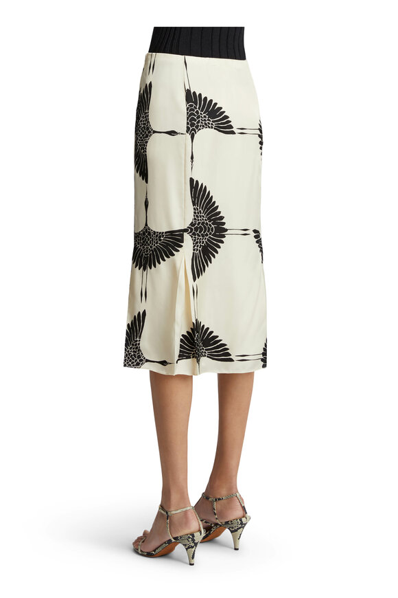 Khaite - Levy Black & Cream Patterned Skirt