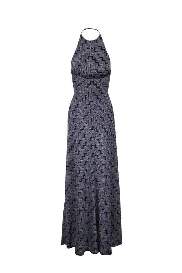 Missoni - Black & Silver Halter Maxi Dress