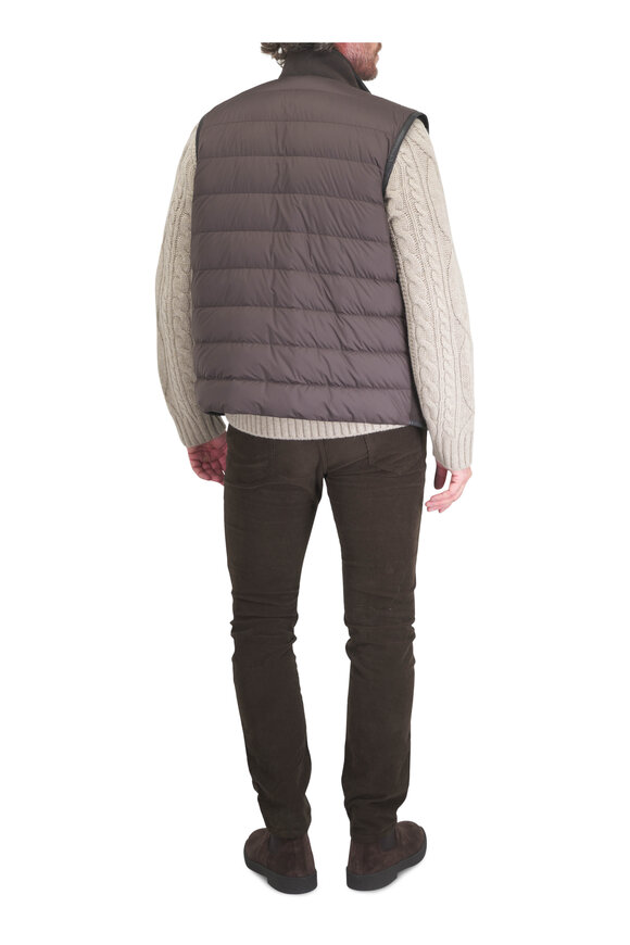 Moncler Rysfen Brown Reversible Down Vest - view 3