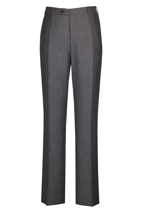 Canali Medium Gray Wool Dress Pant - view 1