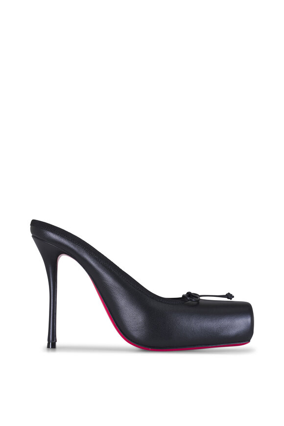 Christian Louboutin Cassia Black Leather Mule, 100mm - view 3