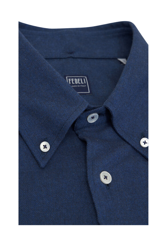 Fedeli - Blue Flannel Sport Shirt