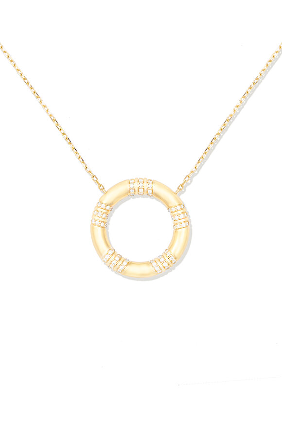 Campbell + Charlotte 14k Yellow Gold Crew Large Circle Pendant Necklace