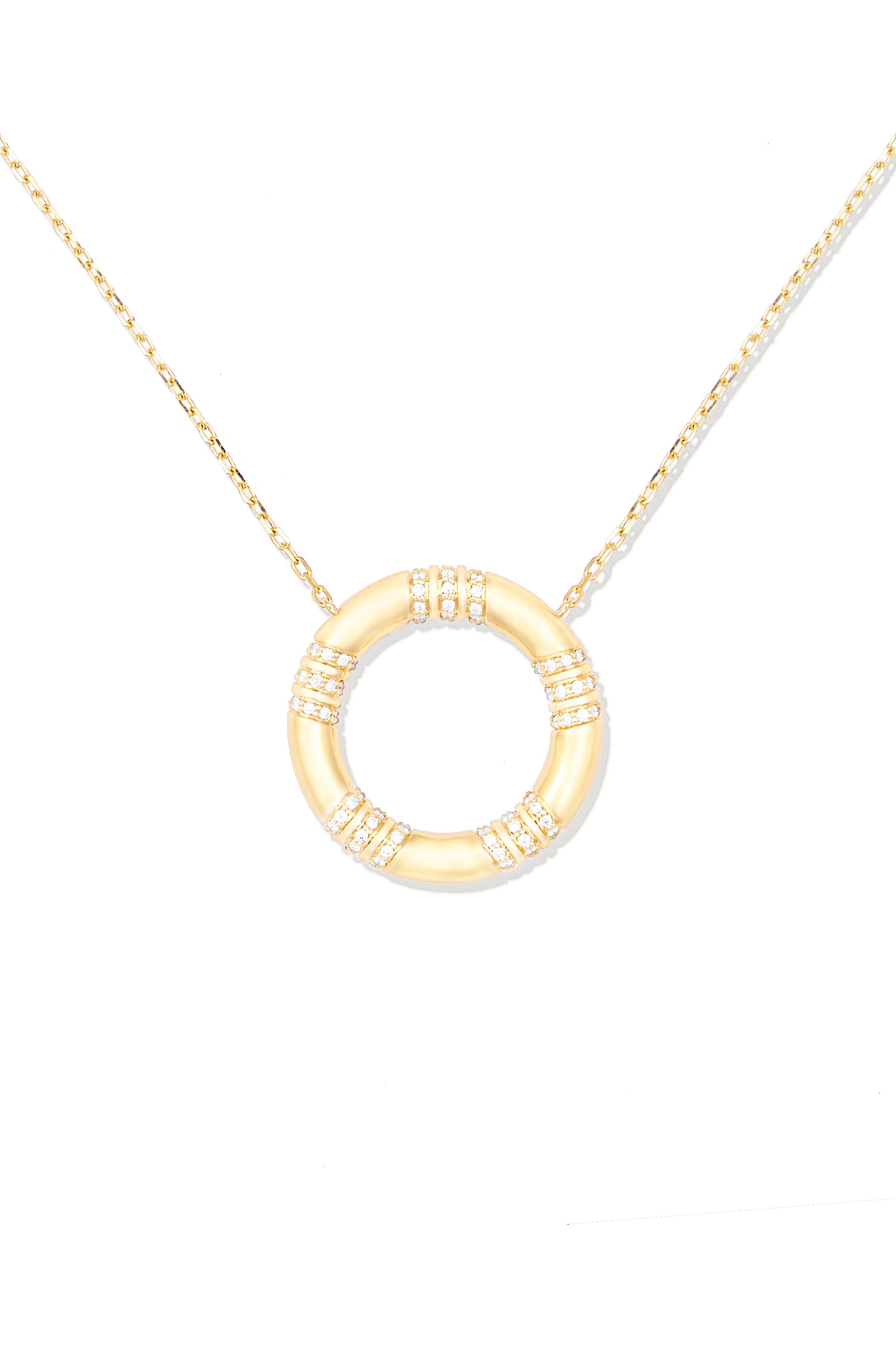 Campbell + Charlotte - 14k Yellow Gold Crew Large Circle Pendant Necklace