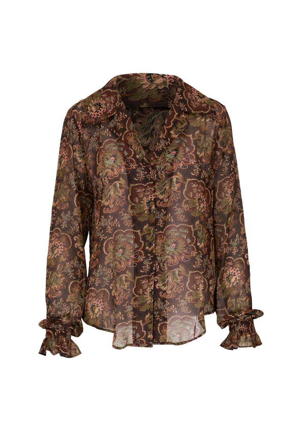 Paige - Ellyn Brown Silk Printed Blouse