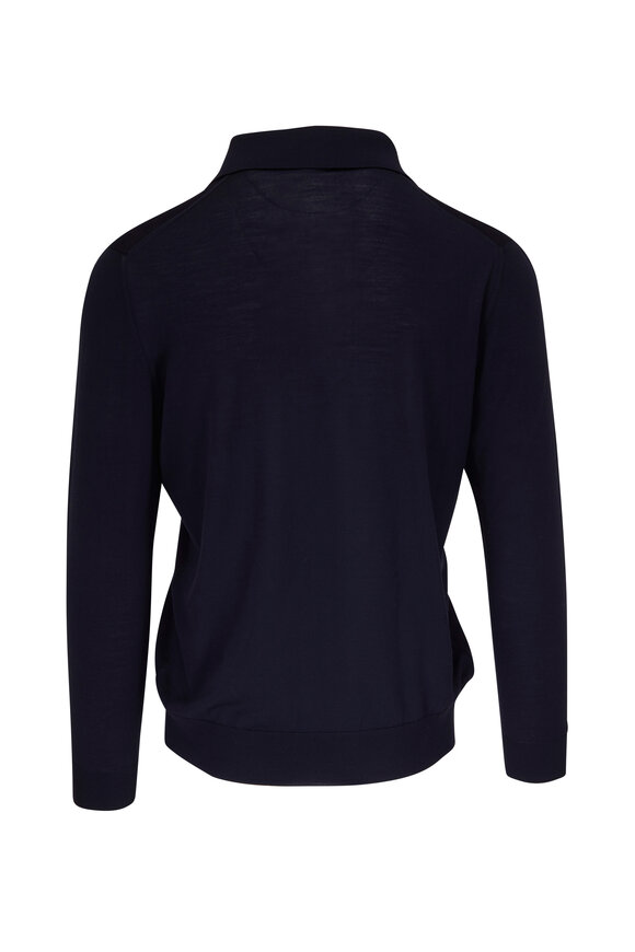 Kiton - Navy Long Sleeve Polo