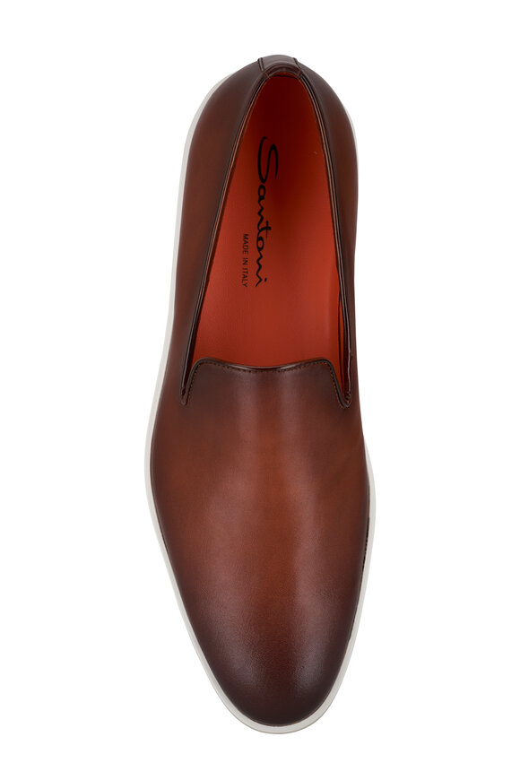 Santoni - Pancia Brown Leather Loafer 