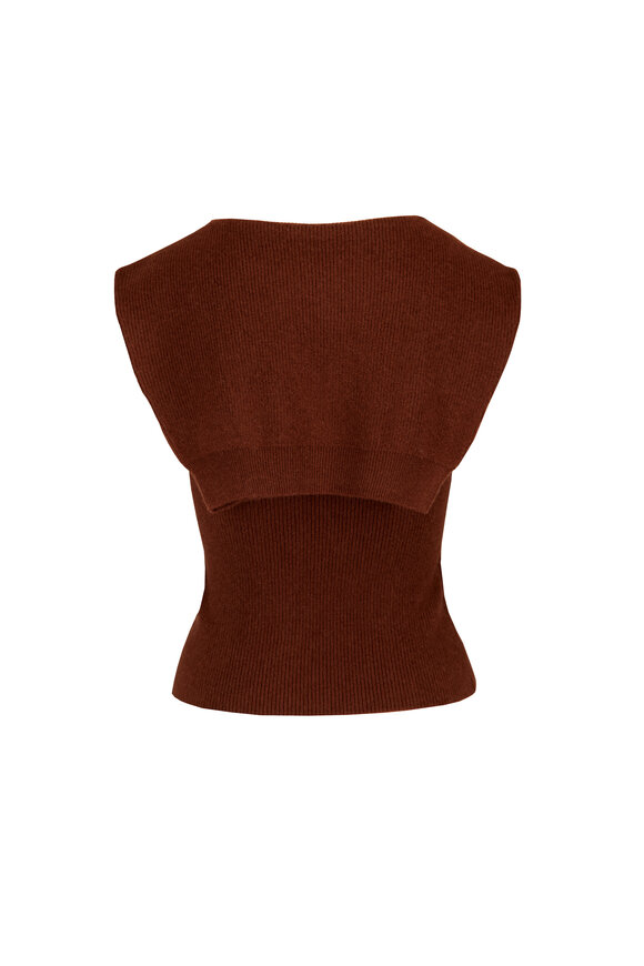 Cara Cara Ember Hickory Draped Sweater Top - view 2