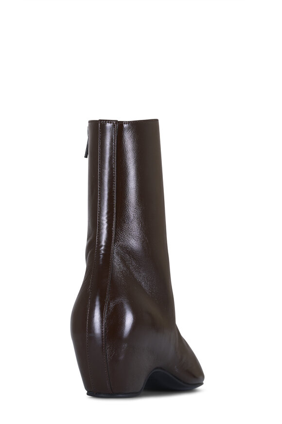 Khaite Sybil Cocoa Leather Ankle Boot, 40mm - view 3