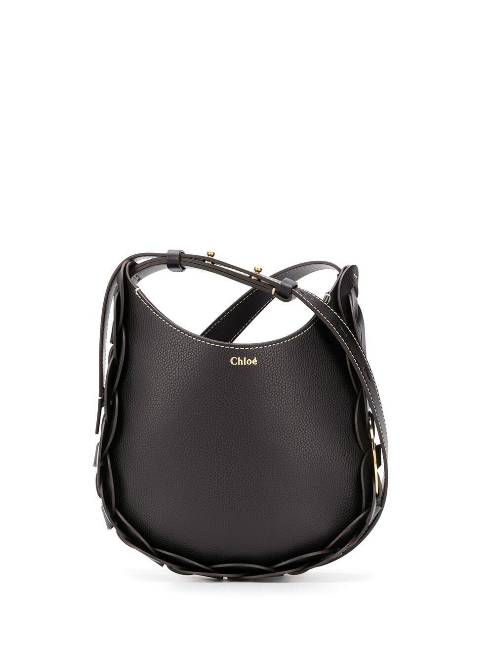 Chloé - Darryl Black Grained Leather Small Hobo Bag