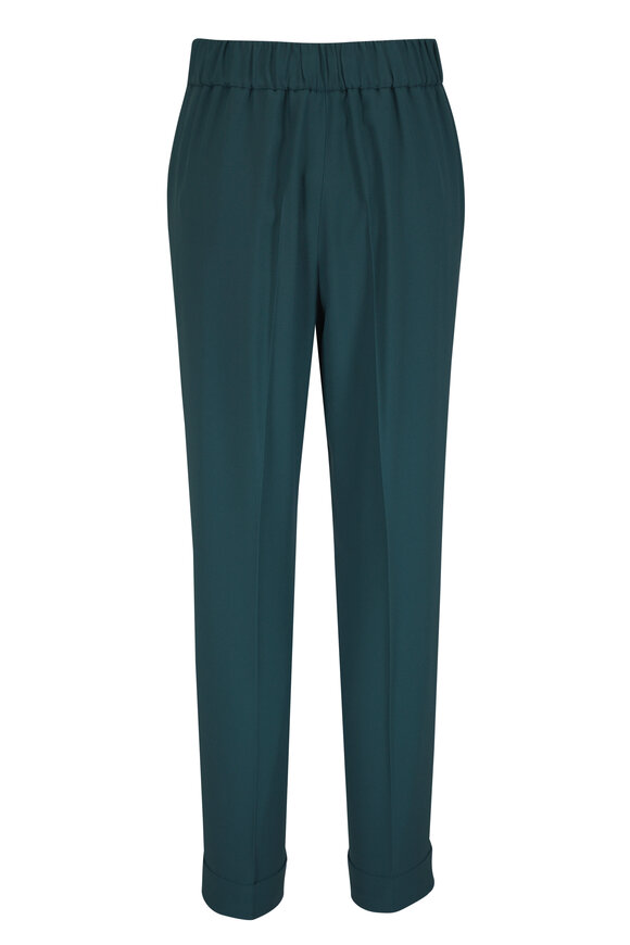 Akris Chris Forest Green Cuffed Ankle Pant - view 3