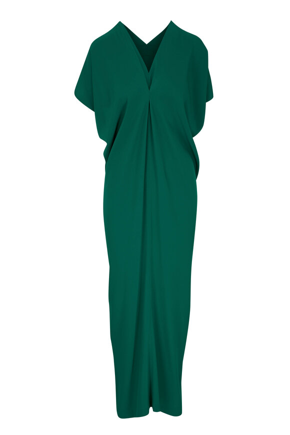 Zero + Maria Cornejo Issa Emerald Stretch Silk Maxi Dress