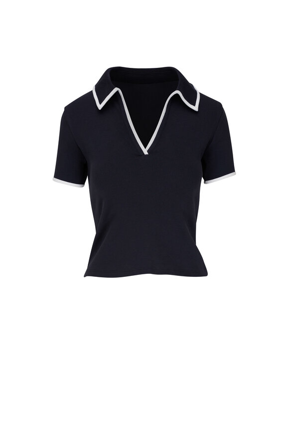 Veronica Beard - Kearny Navy Blue Collared Tee