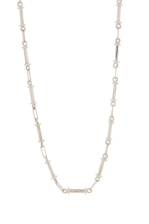 Genevieve Lau - 14K White Gold Diamond Bar Necklace