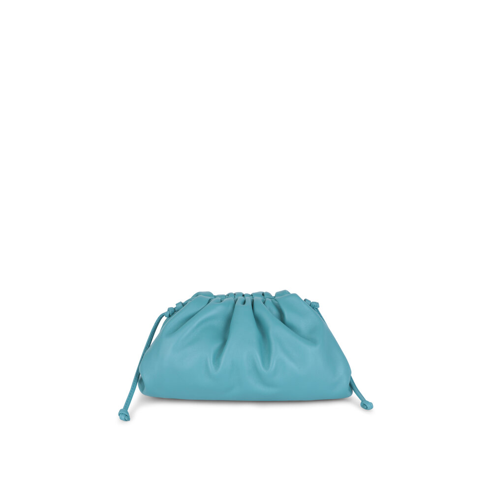 Bottega Veneta - The Pouch Turquoise Leather Small Crossbody Bag