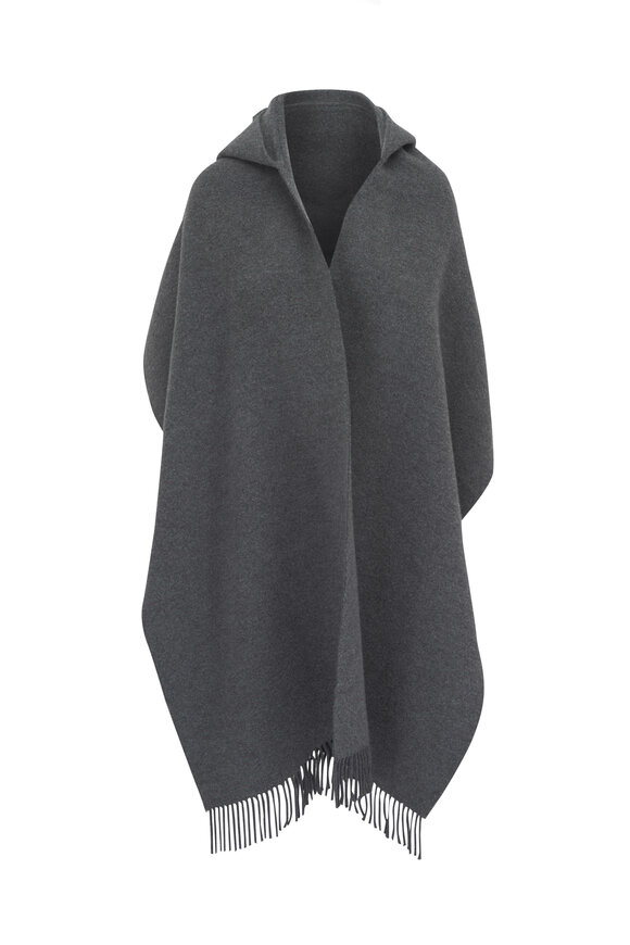 Brunello Cucinelli - Gray Cashmere Scarf with Hood