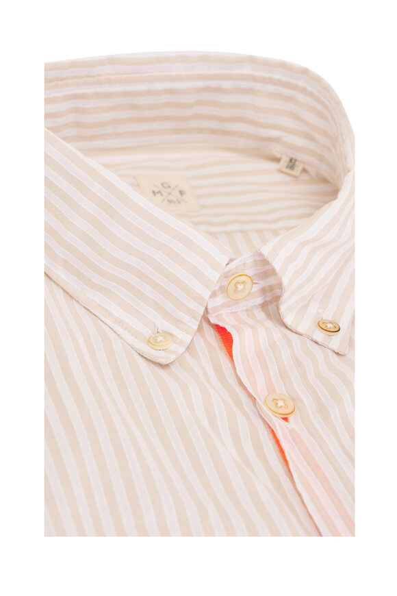 GMF - Tan & White Stripe Cotton Sport Shirt