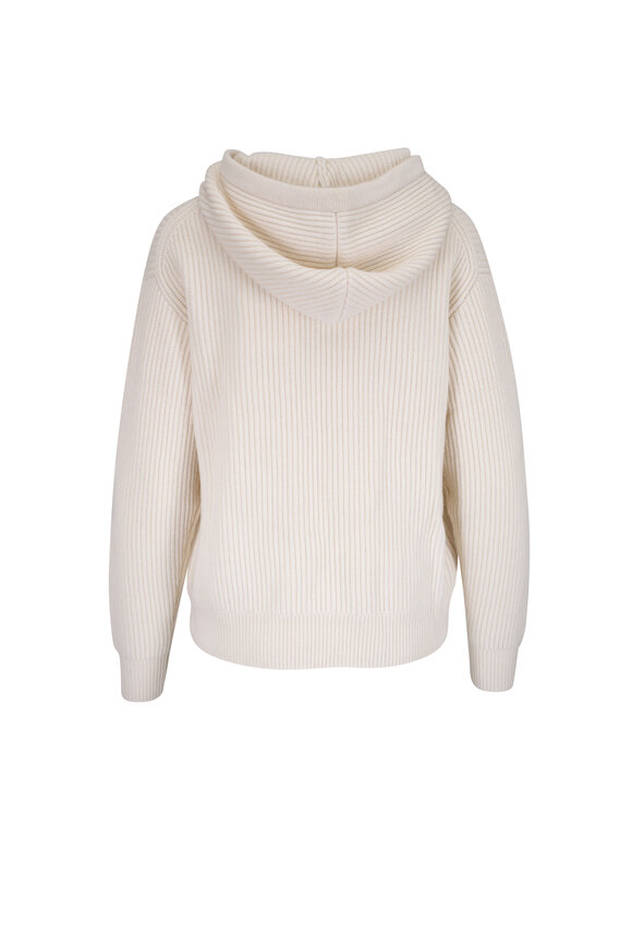 TWP - Ivory Ribbed Cashmere Hoodie