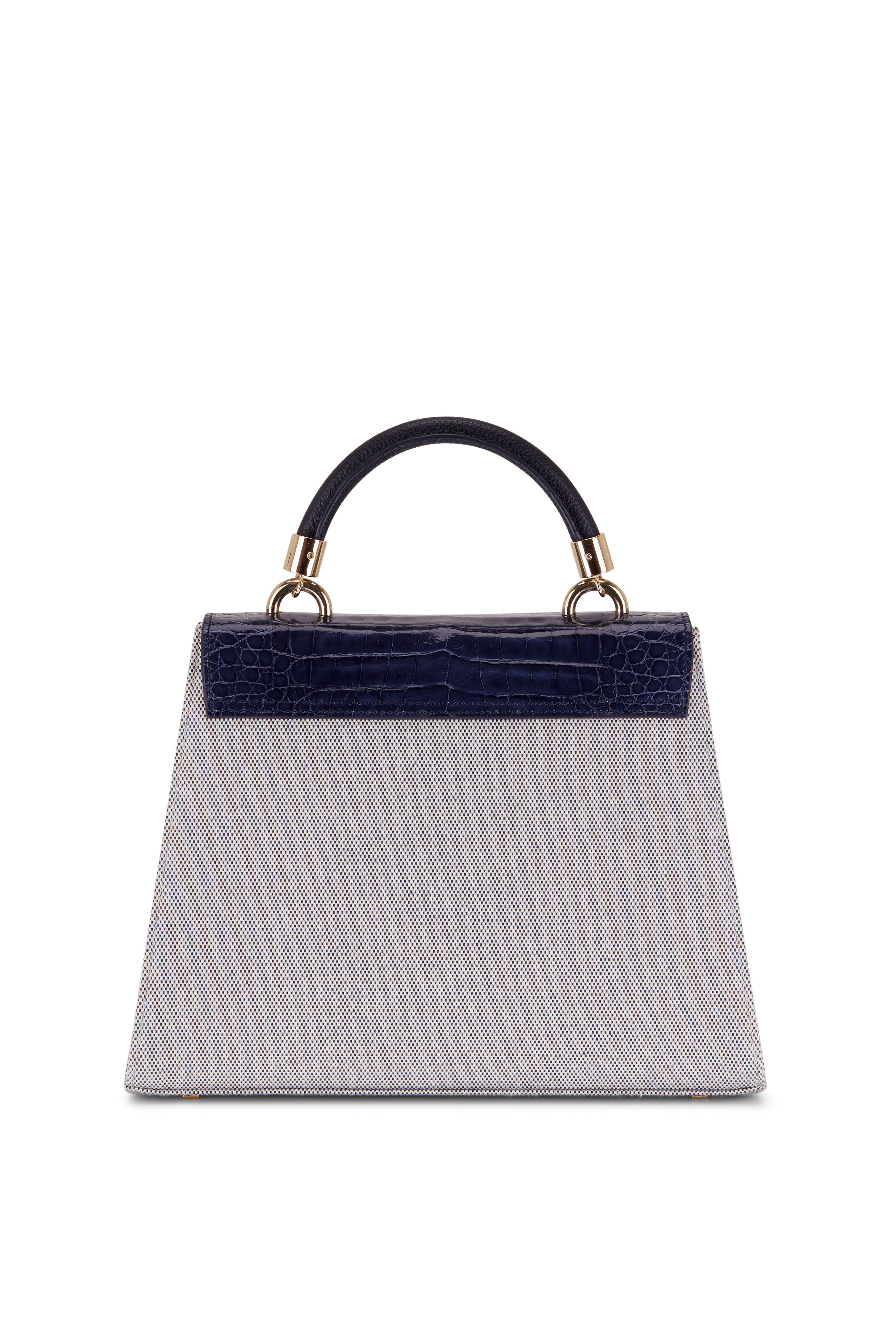 Maria Oliver - Michelle Medium Linen & Embossed Top Handle Bag