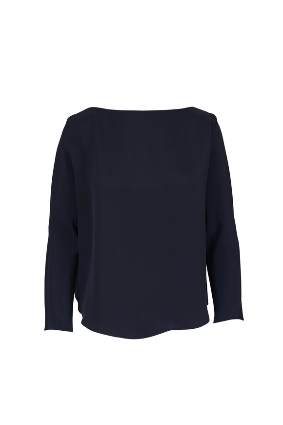 Peter Cohen Balance Navy 4-Ply Silk Top - view 1